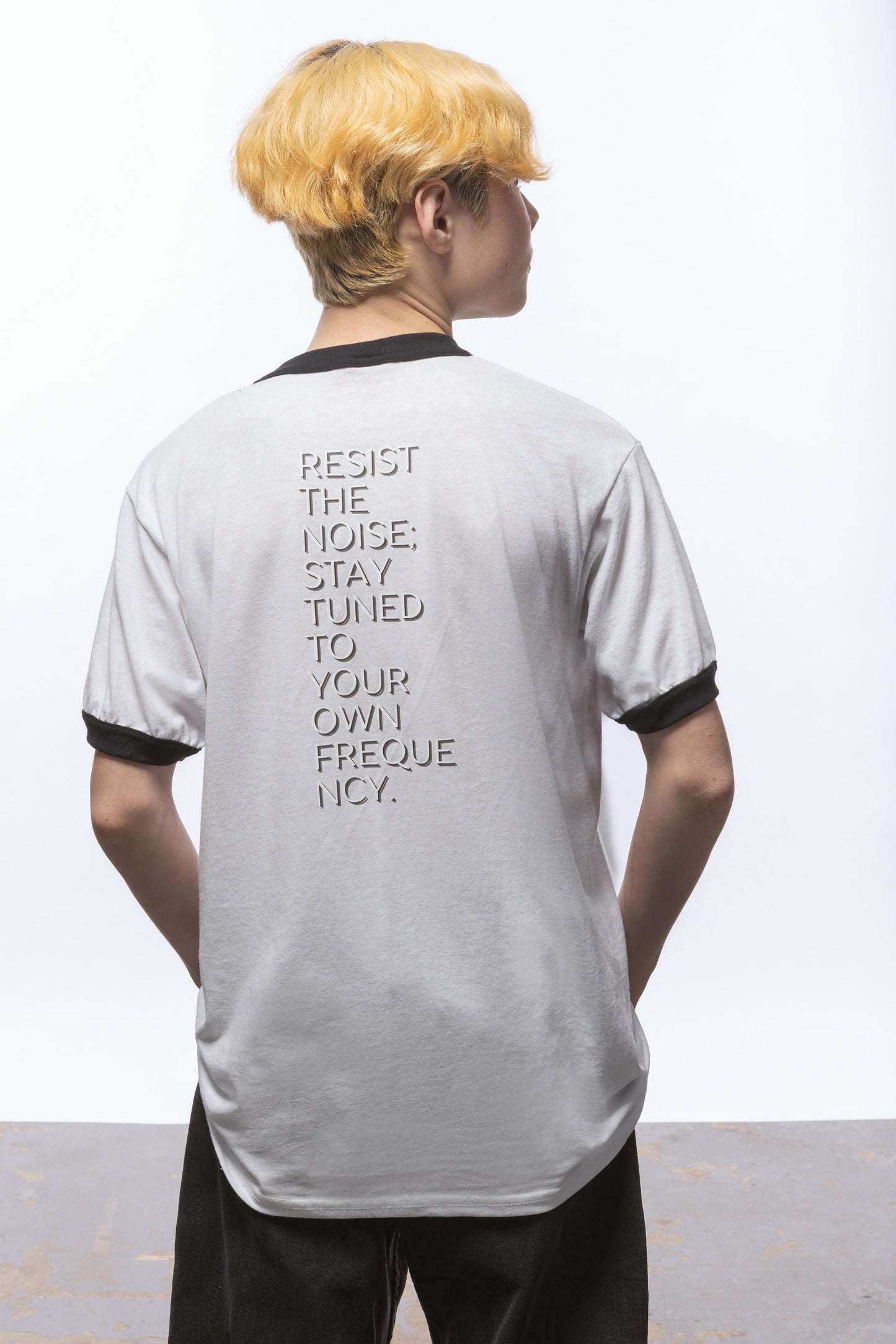 RESISTANCE UNISEX BLACK & WHITE RINGER TEE