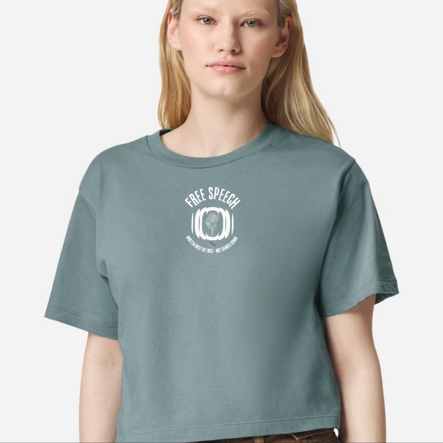 FREE SPEECH RESISTANCE CROPPED TEE