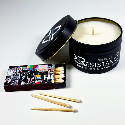 CHILL BURN & WARM SPICE RESISTANCE CANDLE & MATCHBOX