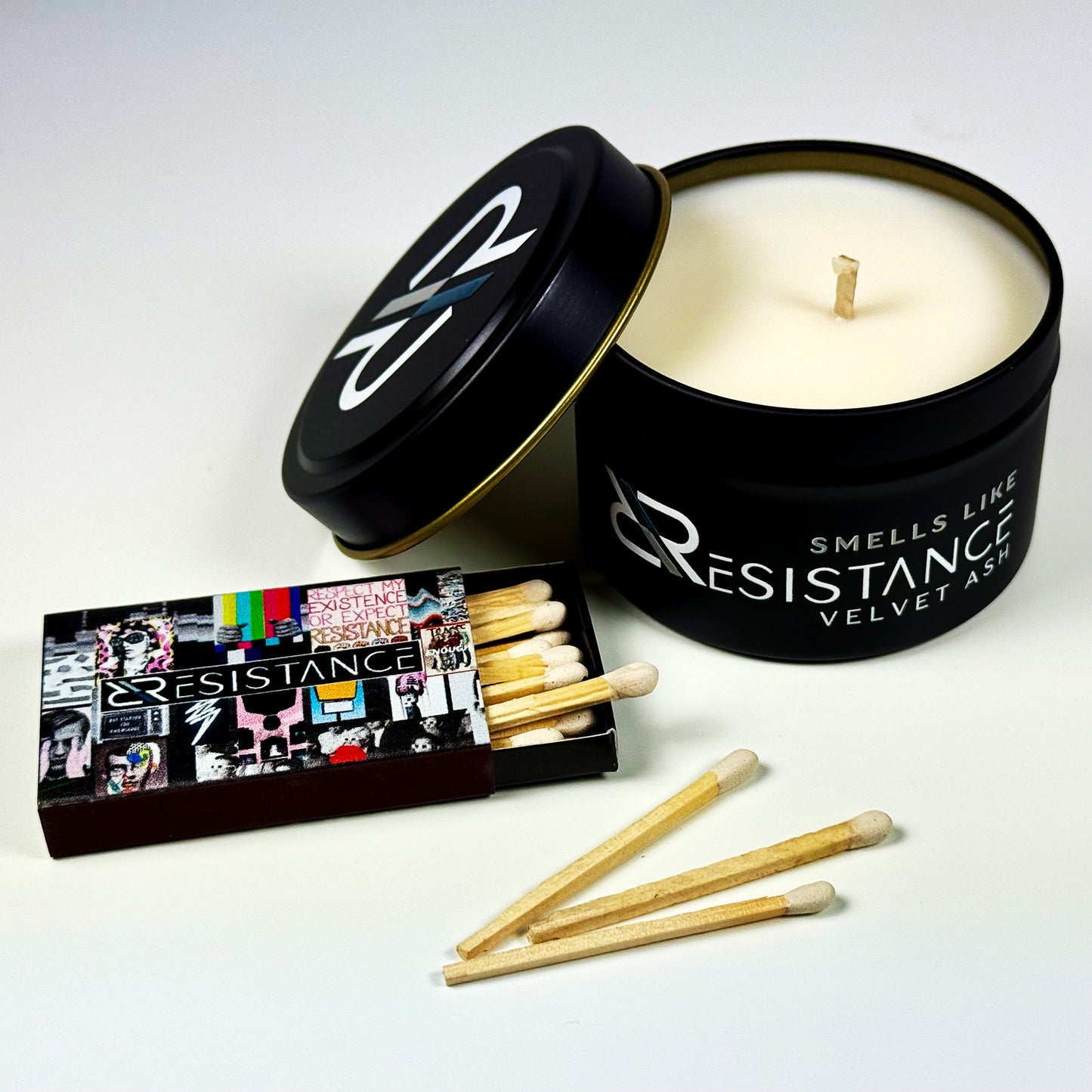 VELVET ASH RESISTANCE CANDLE & MATCHBOX